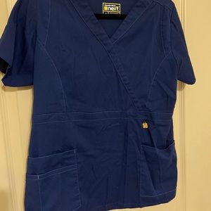 Navy blue scrub top